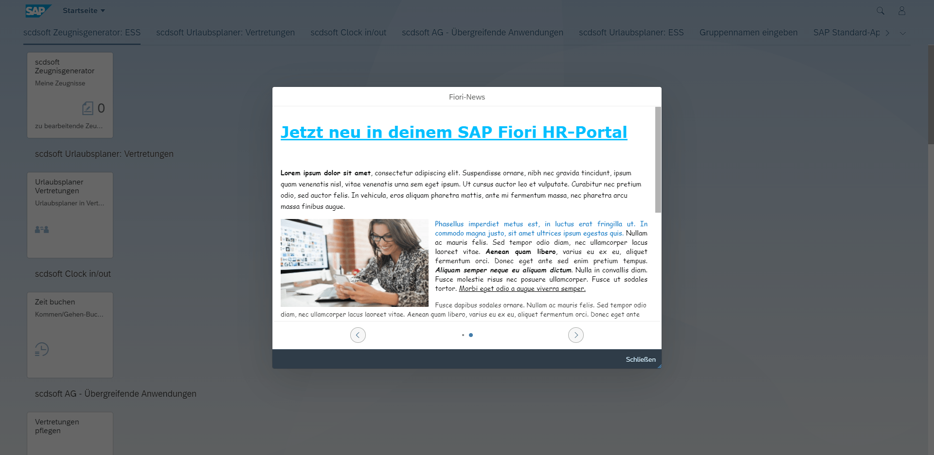 scdsoft Fiori Launchpad News App