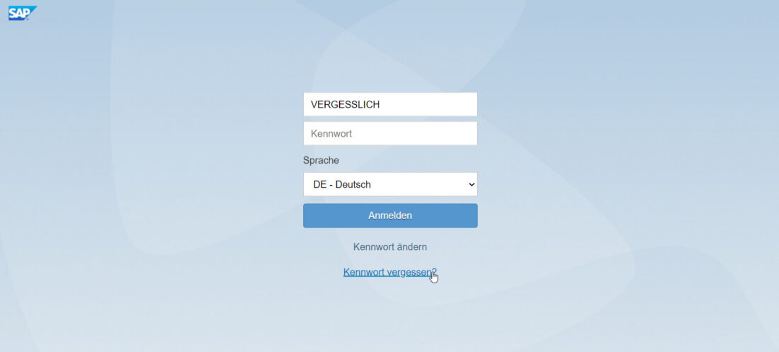 Kennwort vergessen